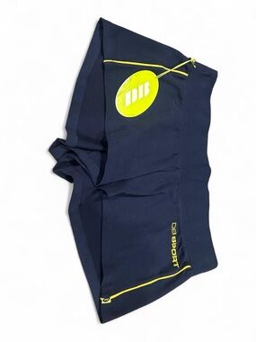 New DB Sport Navy Athletic Shorts with Yellow Trim